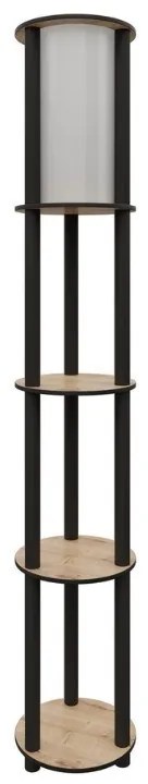 Megapap Φωτιστικό Δαπέδου Nova Mdf - Pvc Ύφασμα Καρυδί - Μαύρο 24x25x150εκ.