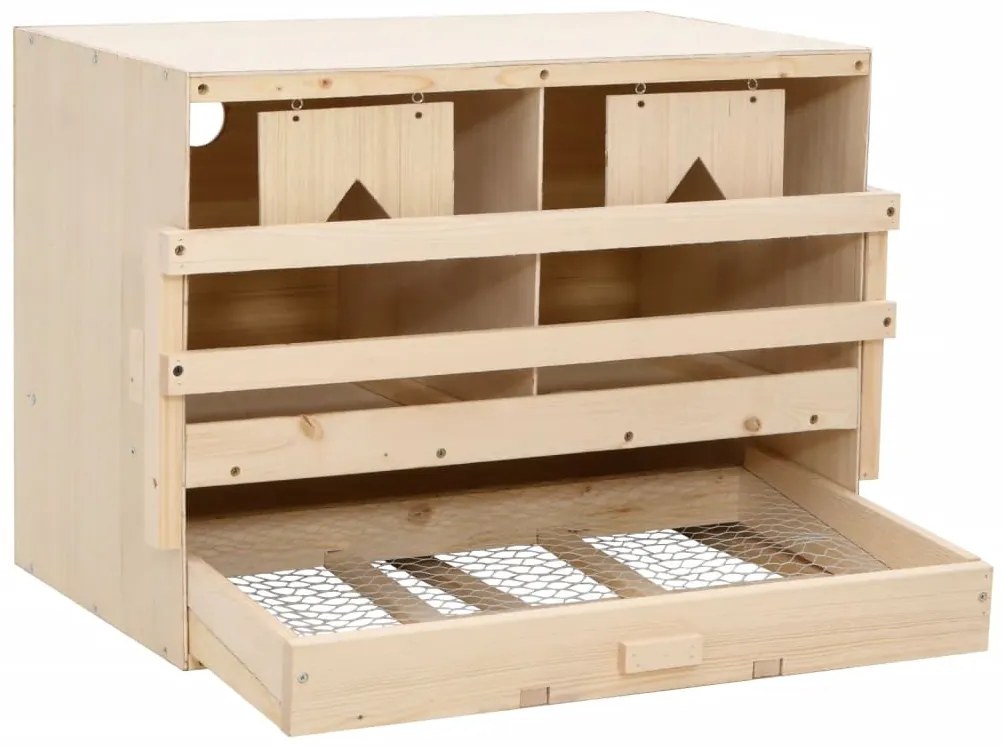 vidaXL Φωλιά για Κότες με 2 Θέσεις 63x40x45 εκ. από Μασίφ Ξύλο Πεύκου