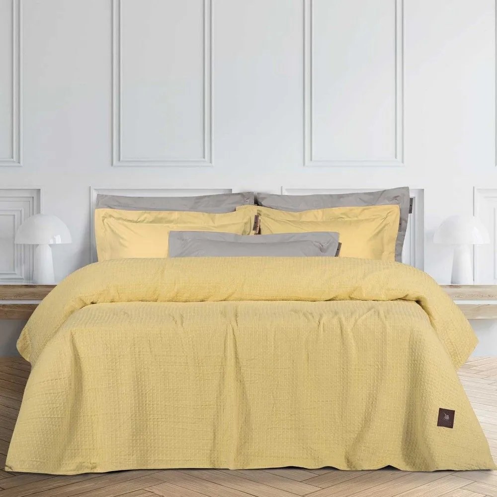 Κουβέρτα Πικέ 3405 Yellow Greenwich Polo Club Υπέρδιπλo 230x250cm Βαμβάκι-Πολυέστερ