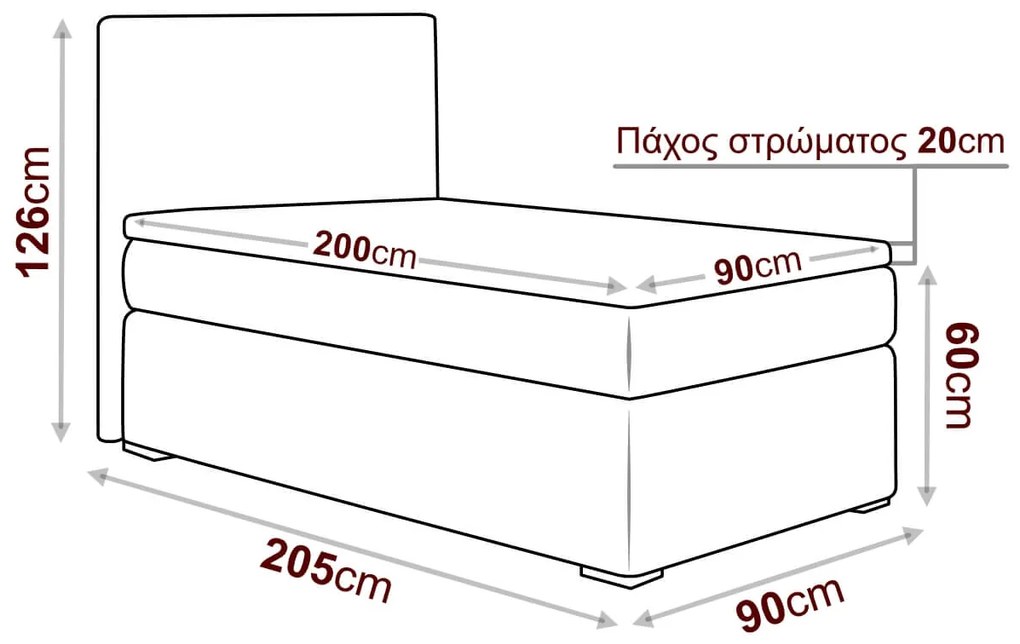 Κρεβάτι Rico-Mple-Δεξιά