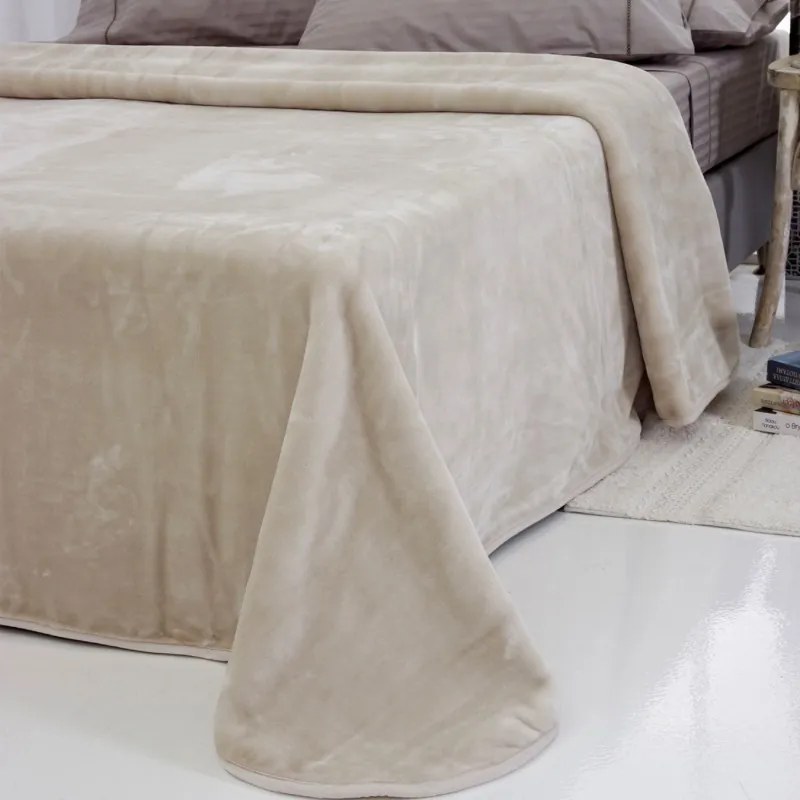 Κουβέρτα Velour Μονή 160x220εκ. Tyrol Beige SB HOME