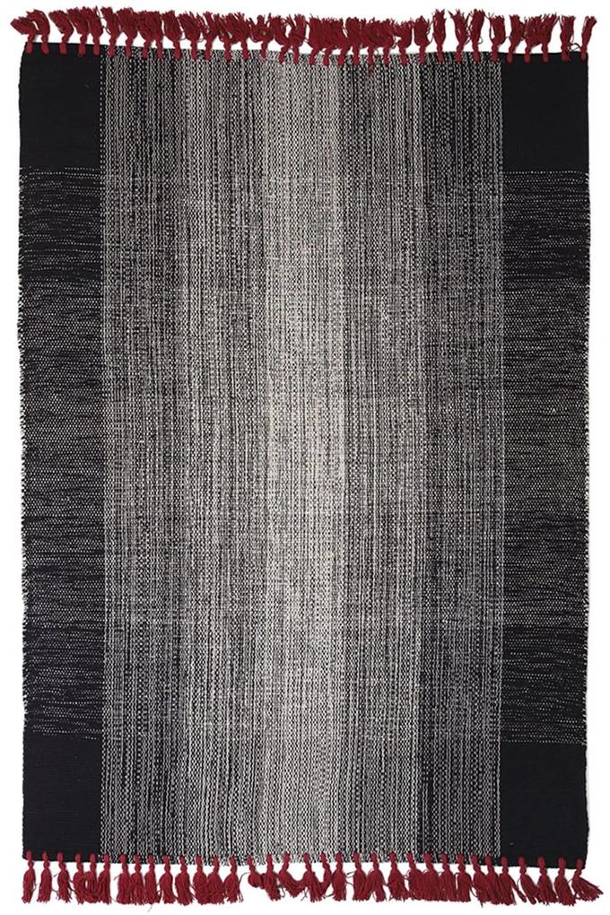 Χαλί Urban Cotton Kilim Tessa Dalia Black-Red Royal Carpet 160X230cm