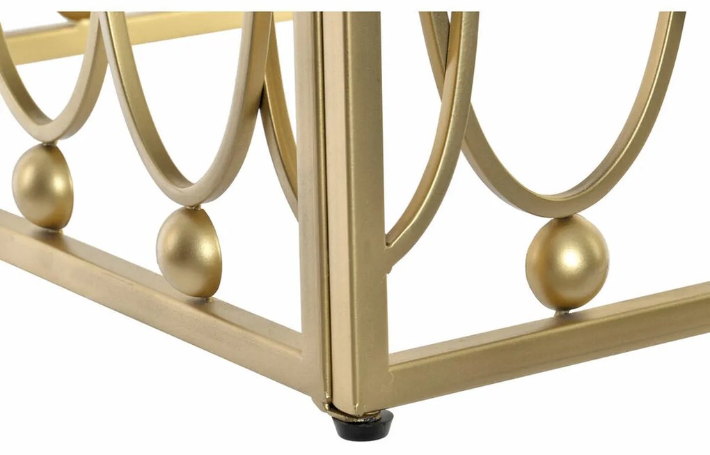 Βοηθητικό Τραπέζι DKD Home Decor Καθρέφτης Χρυσό Μέταλλο MDF (57 x 57 x 52 cm)