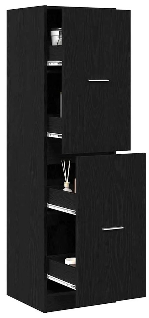 vidaXL Φαρμακοποιϊκή Ντουλάπα Μαύρη δρυς 40 x 41 x 144.5 εκ.