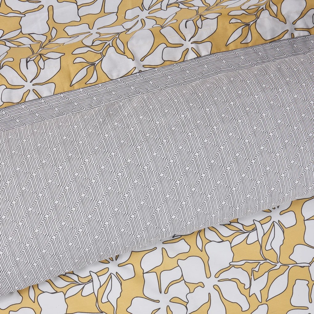 DAS HOME ΣΕΤ ΣΕΝΤΟΝΙΑ ΜΟΝΑ ΜΕ ΛΑΣΤΙΧΟ CASUAL 5432 OCHRE, WHITE