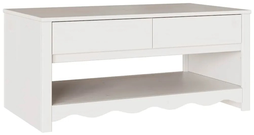 vidaXL Τραπεζάκι σαλονιού Λευκό 99 x 55 x 45 εκ. Μασίφ ξύλο πεύκου