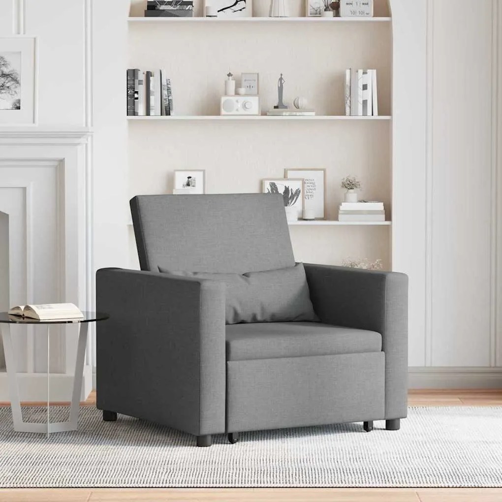 vidaXL Μονός καναπές-κρεβάτι Σκούρο γκρι 90 x 165 x 87 εκ. ύφασμα