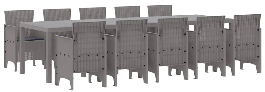 vidaXL Σέτ φαγητού για κήπο 11 pcs Ανοιχτό γκρι και Ανθρακί