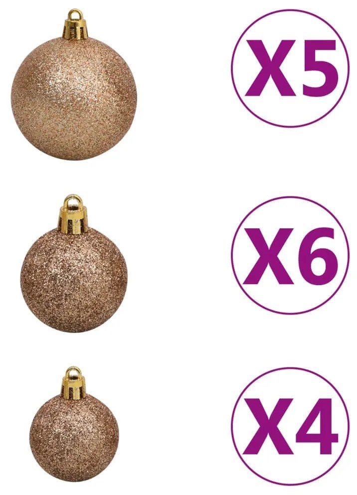 vidaXL Γιρλάντα Χριστουγεννιάτικη με LED & Μπάλες Πράσινη 10 μ. PVC