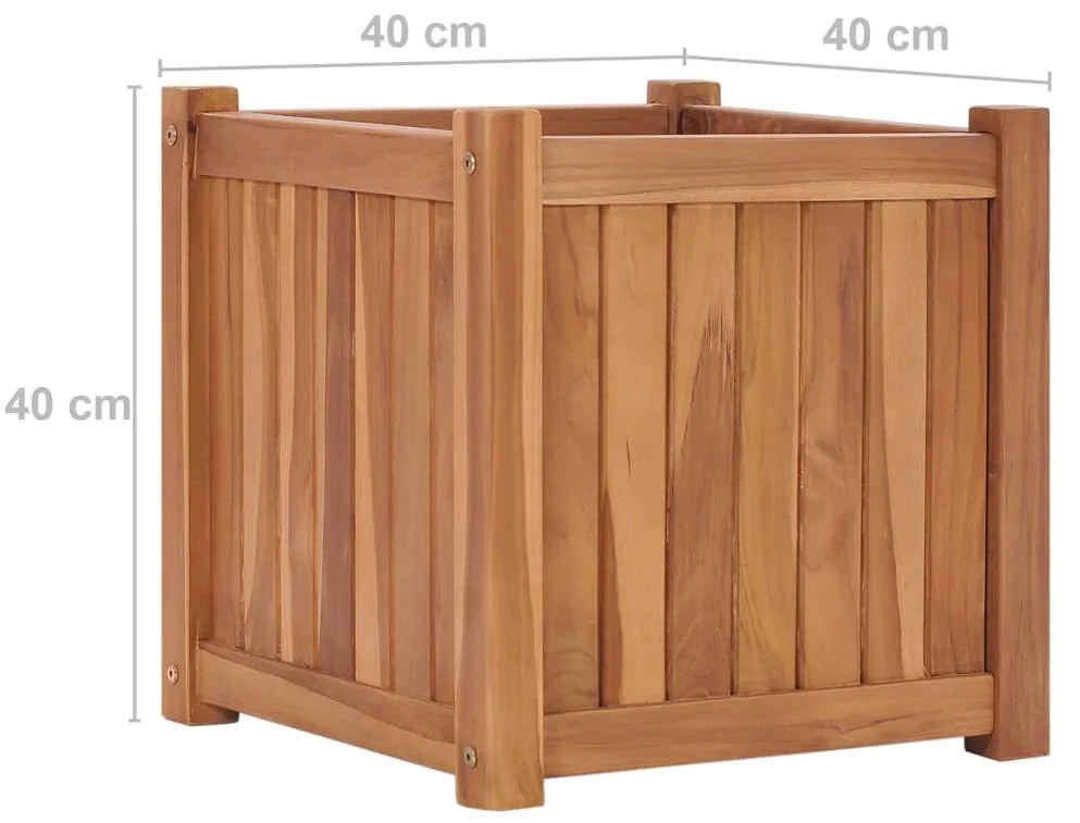 vidaXL Ζαρντινιέρα Υπερυψωμένη 40 x 40 x 40 εκ. από Μασίφ Ξύλο Teak