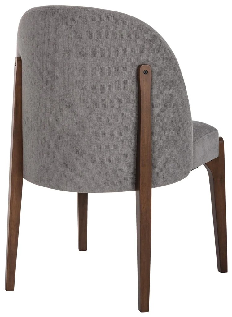 Καρέκλα Τραπεζαρίας RAMMER Rubberwood Καρυδί και Γκρί ύφασμα 57x55x86Υεκ. 2αδα 57x55x86 εκ.
