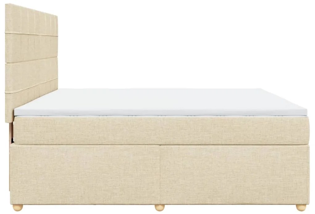 ΚΡΕΒΑΤΙ BOXSPRING ΜΕ ΣΤΡΩΜΑ ΚΡΕΜ 180X200 ΕΚ. ΥΦΑΣΜΑΤΙΝΟ 3293664