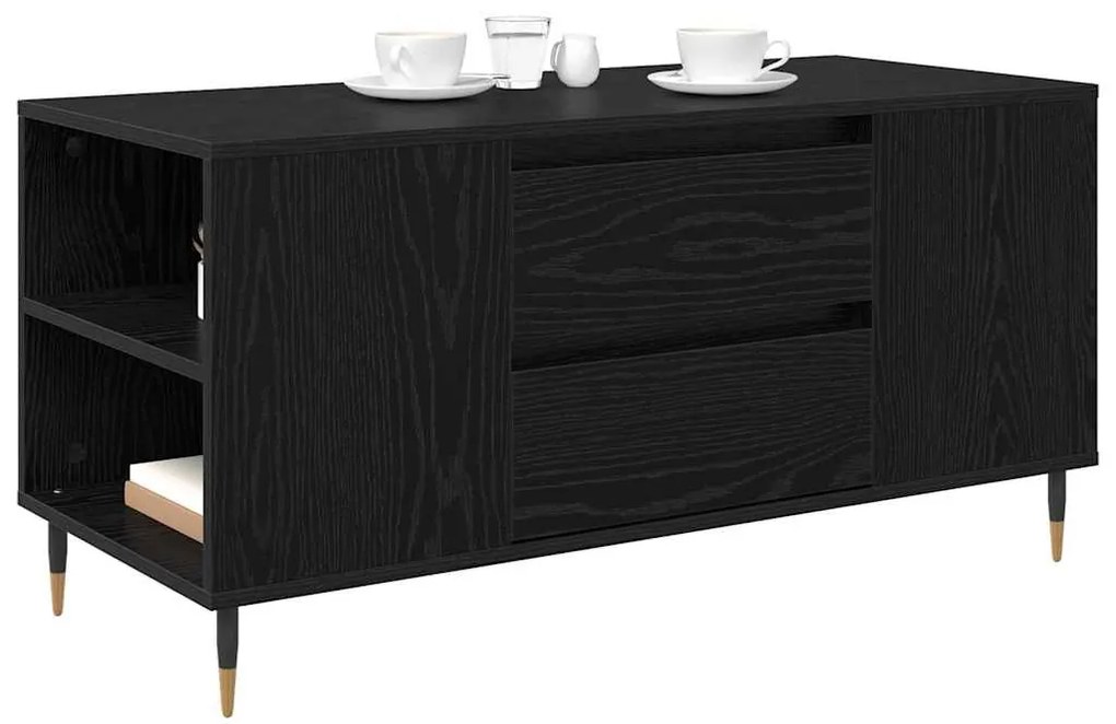 vidaXL Τραπεζάκι σαλονιού with Drawer Μαύρη δρυς 102 x 44.5 x 50 εκ