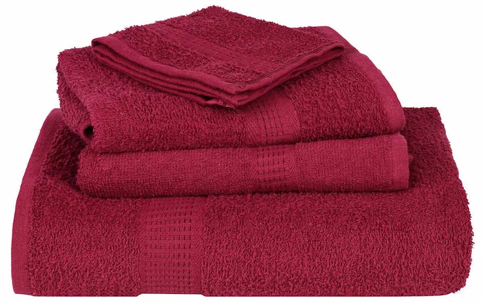 vidaXL Πετσέτες Μπάνιου FROGN 10 τεμ. Μπορντό 100x150 εκ. 360 γρ./μ²