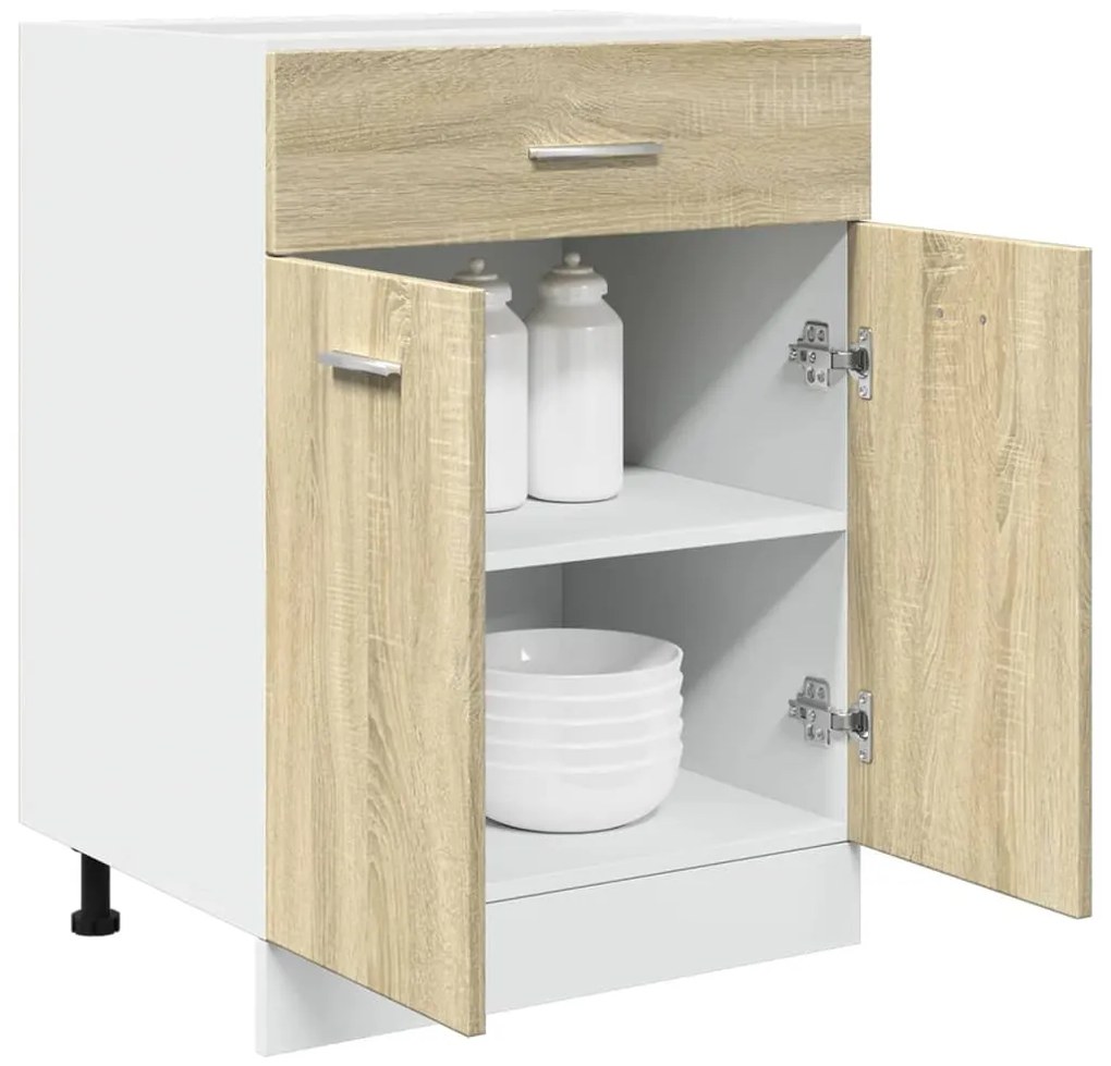 vidaXL Ντουλάπι με Συρτάρια "Lyon" Χρώμα Sonoma Δρυς 60x46x81,5 εκ. από Τεχνητό Ξύλο