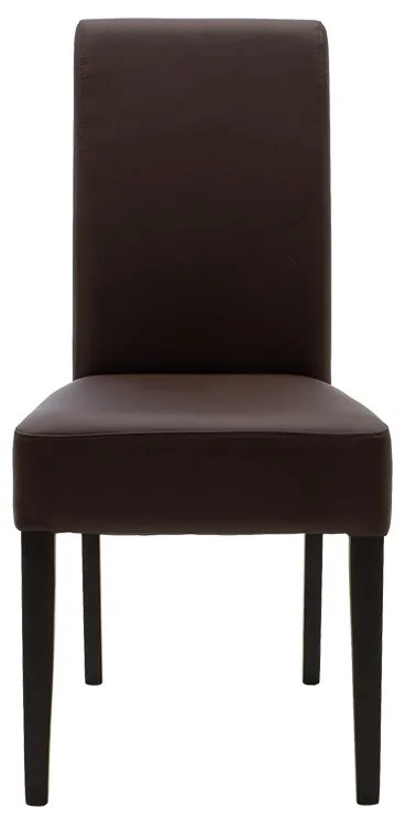 Καρέκλα Ditta pakoworld PU σκούρο καφέ-πόδι μασίφ ξύλο wenge | Συσκευασία 2 τμχ