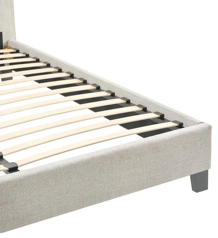 Κρεβάτι διπλό Majus ύφασμα γκρι-μπεζ 160x200εκ 170x214x115 εκ.