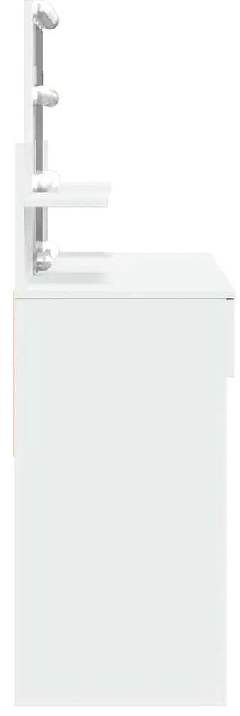 vidaXL Μπουντουάρ με LED Λευκό 100x40x130 εκ.