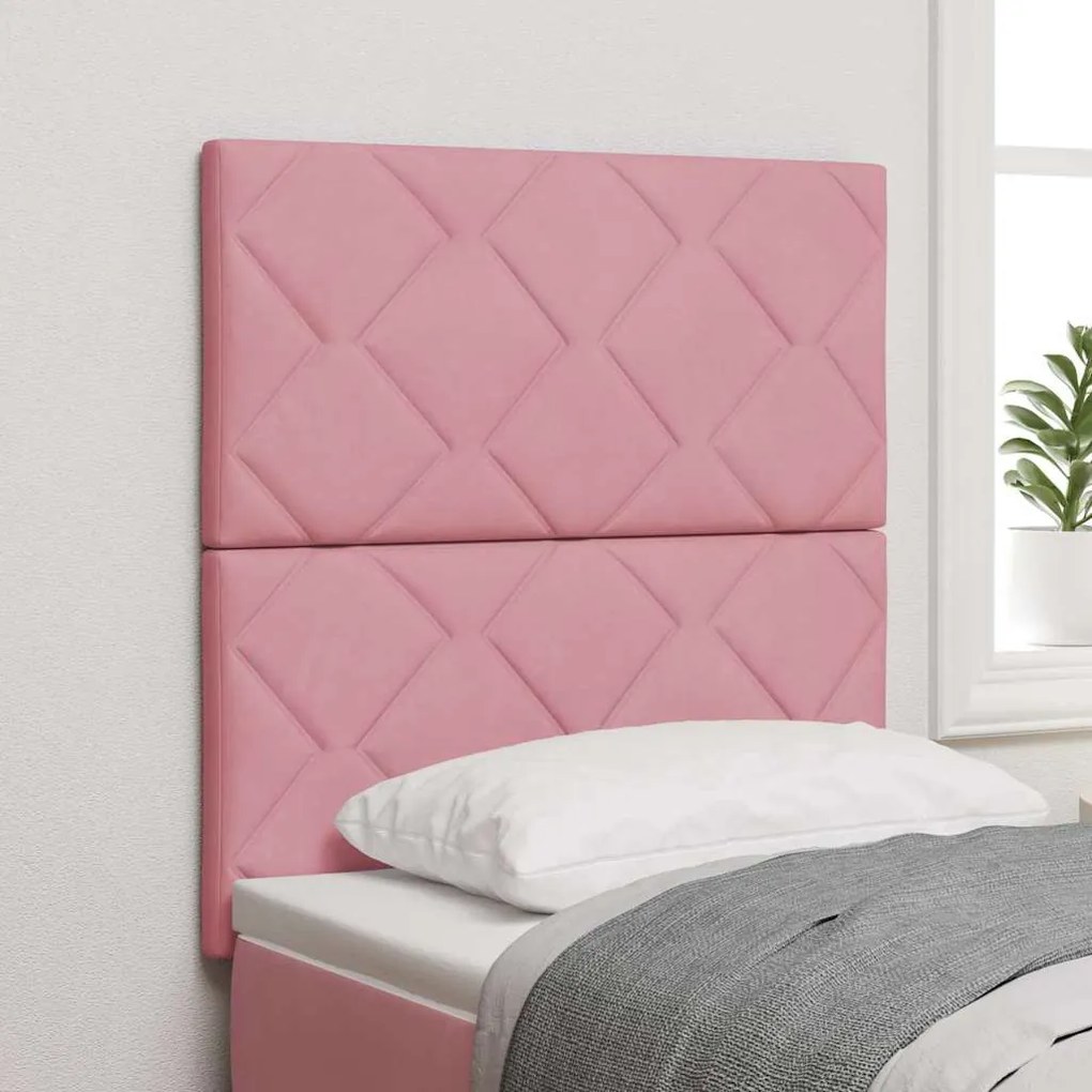 vidaXL LED Υπόστρωμα Σχεδίου Διαμαντένιων Μπλοκ Ροζ 80 εκ Βελούδο