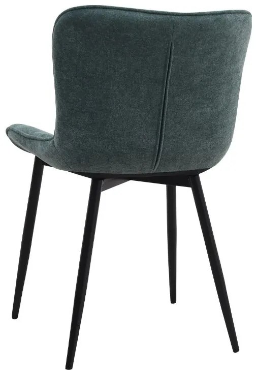 Σετ τραπεζαρία 5τμχ Roger - Chiara Megapap Mdf - ύφασμα χρώμα μαύρο εφέ μαρμάρου - πράσινο 120x70x75εκ.