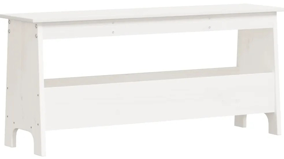 vidaXL Παγκάκι Χολ Λευκό 100x28x45 εκ. από Μασίφ Ξύλο Πεύκου