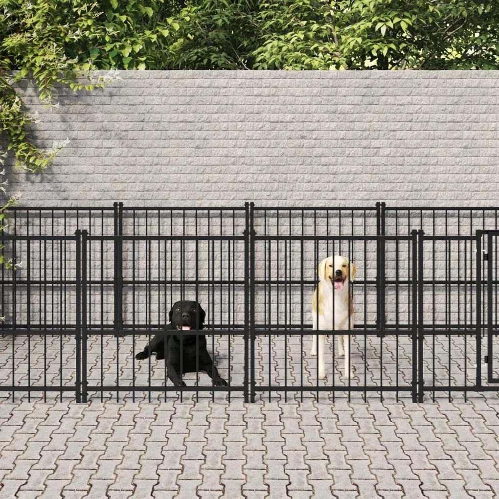 Κλουβί Σκύλου Εξωτερικού Χώρου 7,51 μ² από Ατσάλι - Μαύρο