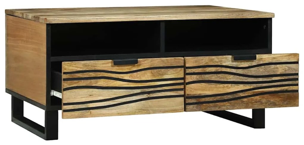 vidaXL Τραπεζάκι σαλονιού with Drawer Καφέ και Μαύρο 80 x 54 x 40 εκ