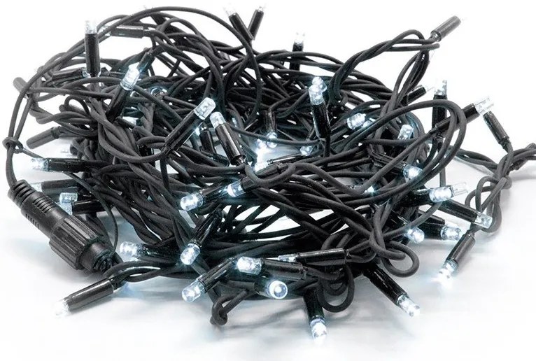 100 Χριστουγεννιάτικα λαμπάκια LED με καλώδιο από καουτσούκ-Cool White (10) τεμάχια