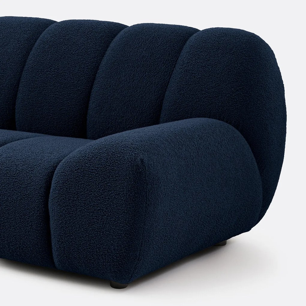 Γωνιακός καναπές αριστερός με μπουκλέ ύφασμα, Nuria