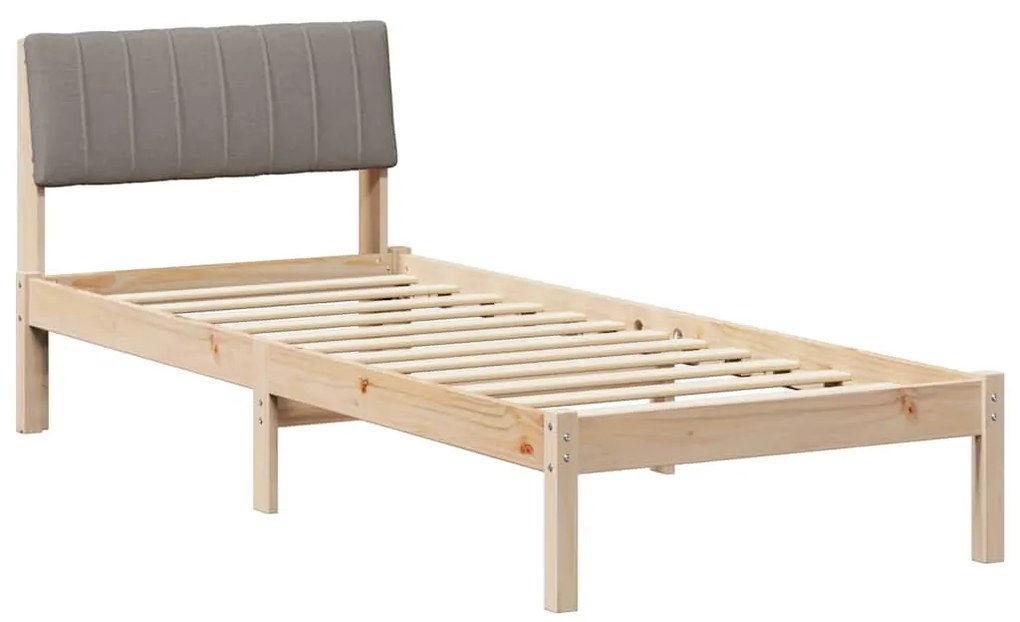 vidaXL Σκελετός Κρεβατιού Καφέ και ταμπά 75 x 190 cm Μασίφ ξύλο πεύκου