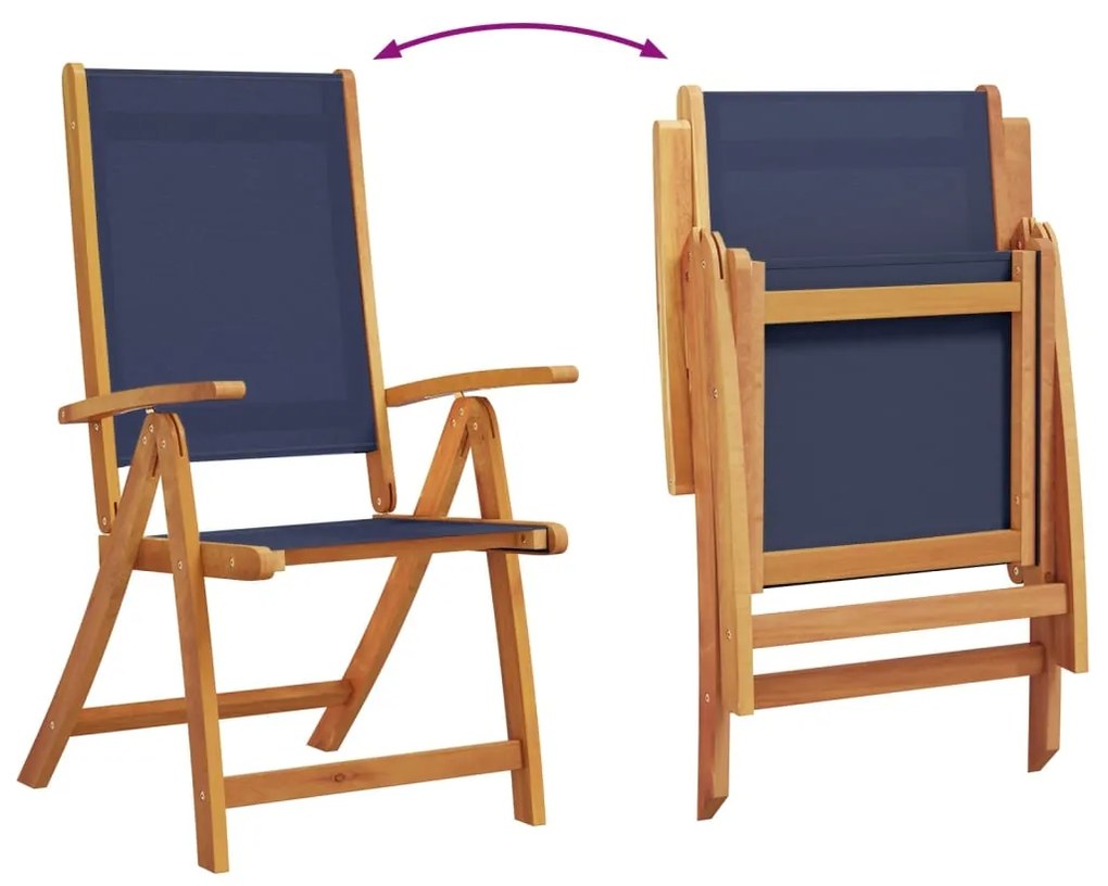 vidaXL Σετ Τραπεζαρίας Κήπου 5 Τεμαχίων Μασίφ Ξύλο Ακακίας / Τεξτιλίνη