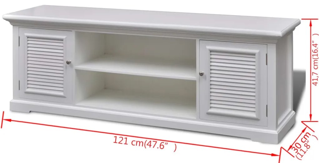 vidaXL Έπιπλο Τηλεόρασης Λευκό Ξύλινο