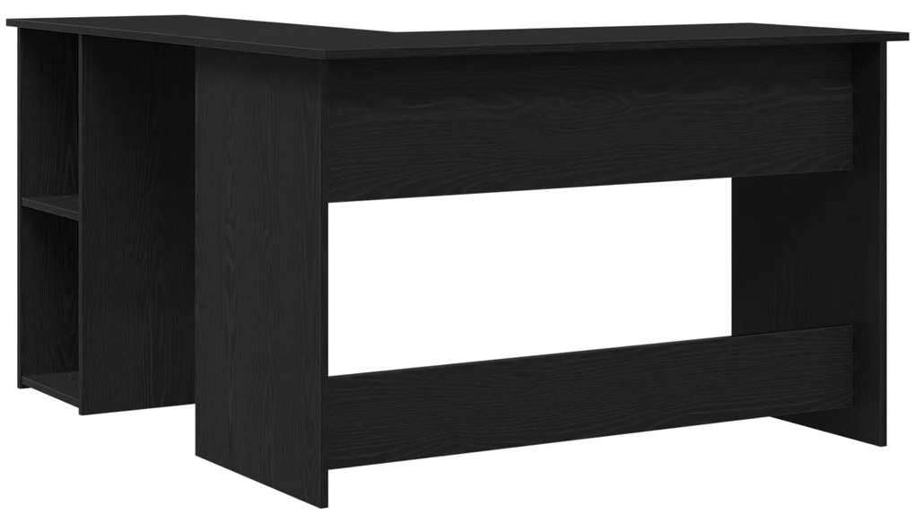 vidaXL Γραφείο Μαύρο Δρυς 120x140x75 εκ. Από Επεξεργασμένο Ξύλο