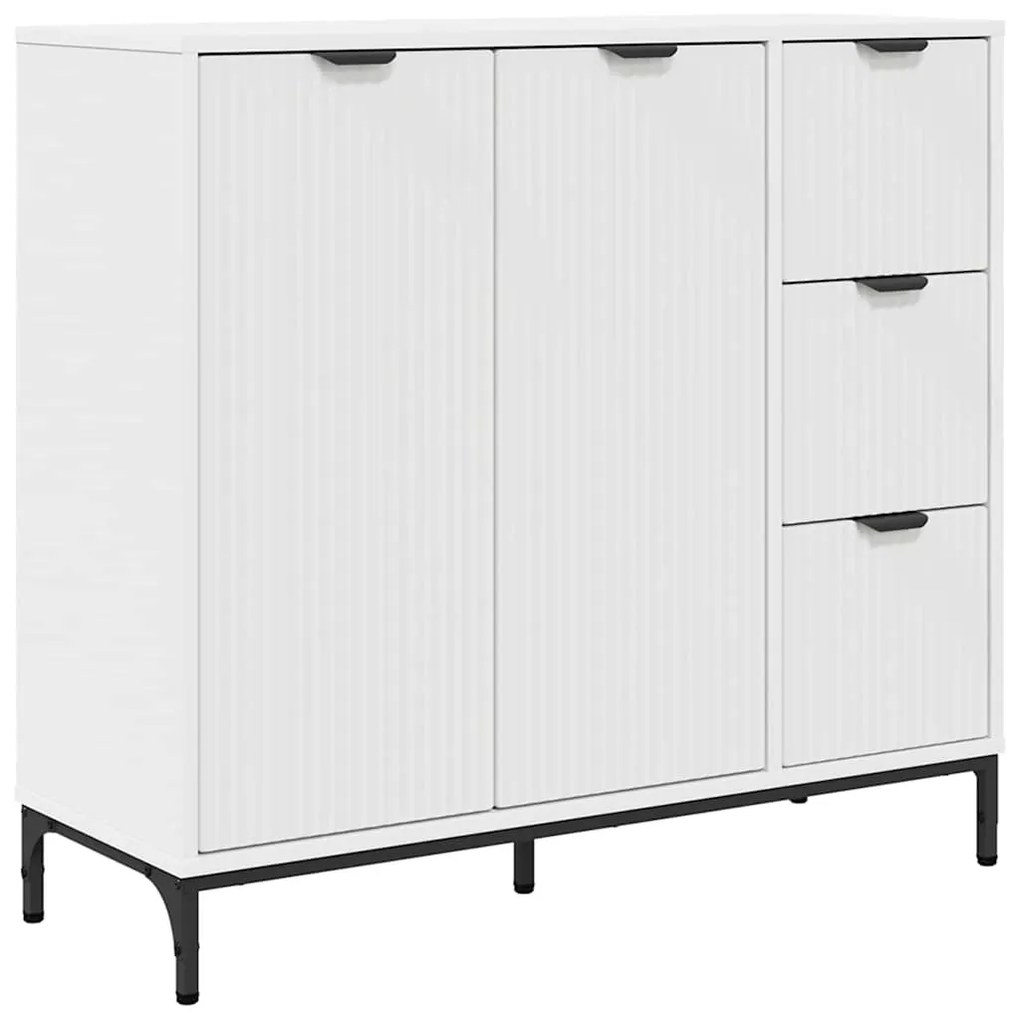 vidaXL Πλαϊνό γραφείο Λευκό 89.5 x 33 x 82 εκ. Επεξεργασμένο ξύλο
