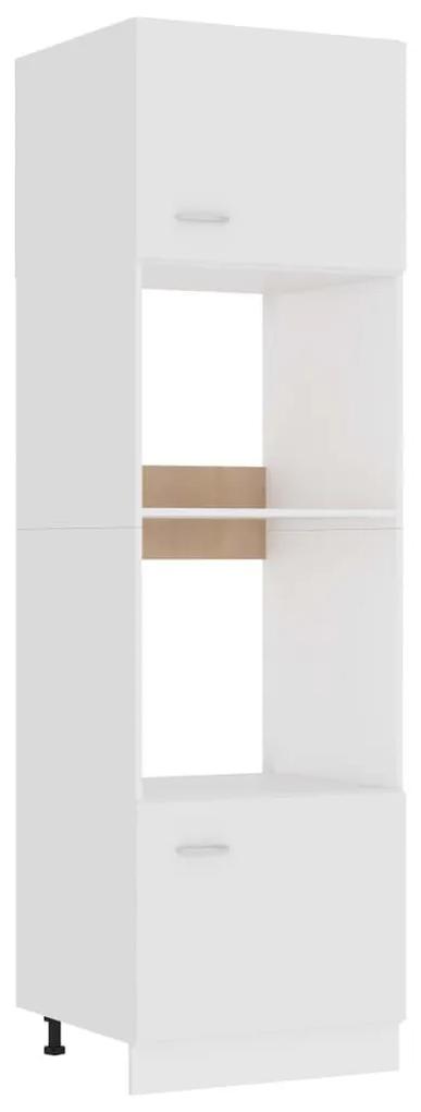 Ντουλάπι για Φούρνο Μικροκυμάτων Λευκό 60x57x207 εκ Μοριοσανίδα - Λευκό