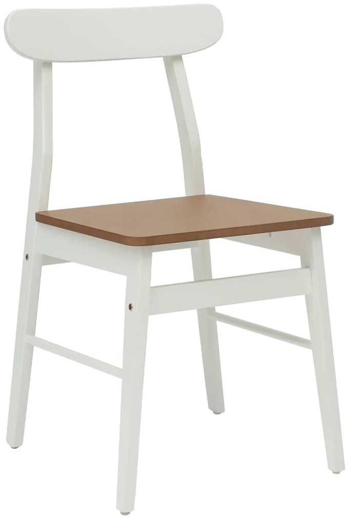 vidaXL Καρέκλα τραπεζαρίας 2 pcs Λευκό και Φυσικό 43 x 44,5 x 77 εκ.