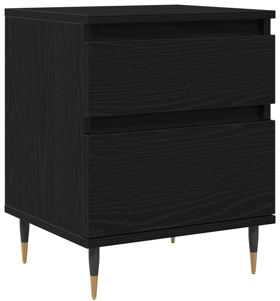 vidaXL Κομοδίνα 2 τεμάχια Μαύρη Δρυς 40x35x50 εκ. Επεξεργασμένο Ξύλο