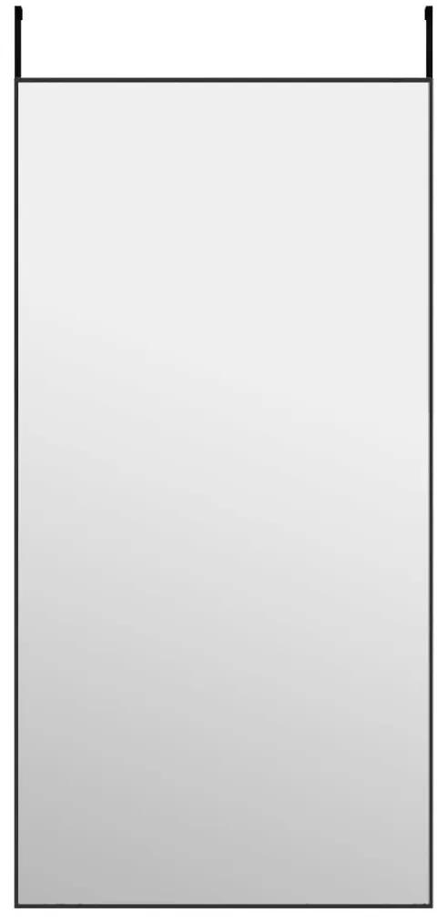 Καθρέπτης Πόρτας Μαύρος 50 x 100 εκ. από Γυαλί και Αλουμίνιο - Μαύρο
