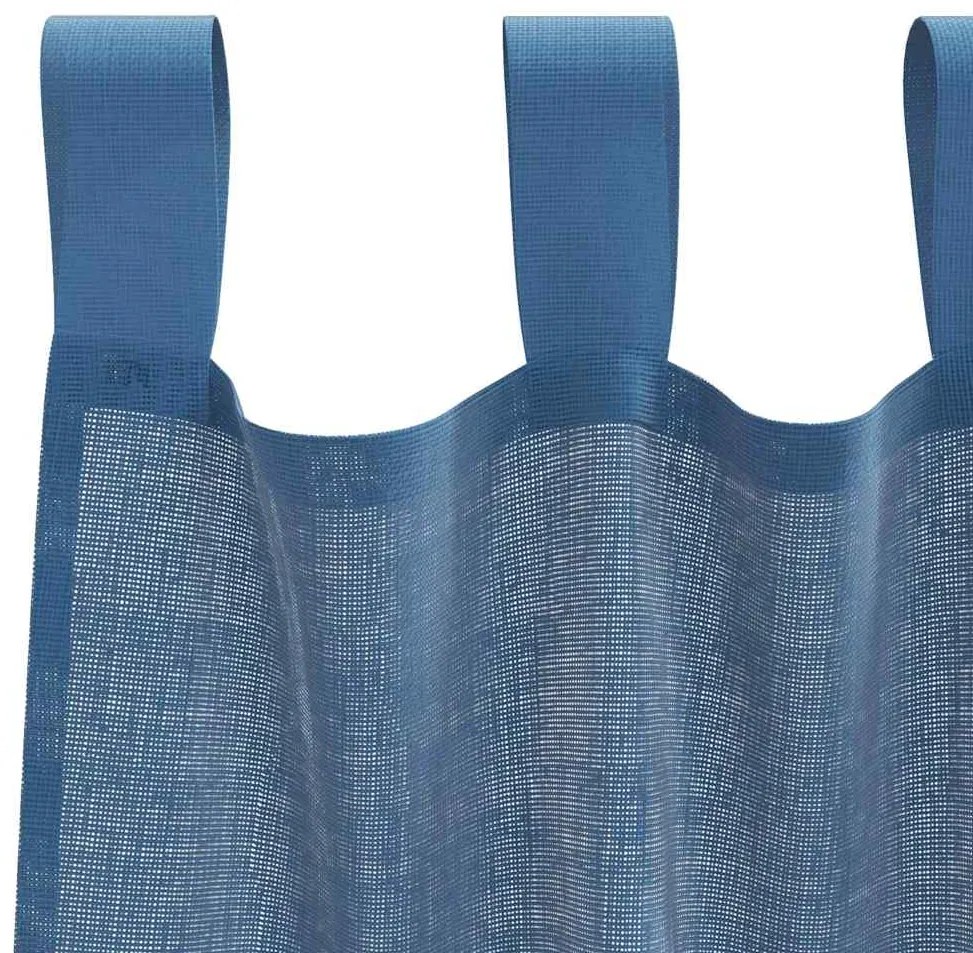 vidaXL Κουρτίνες Voile με βρόχους 2 τεμάχια Μπλε Ρουά 140x245 εκ.