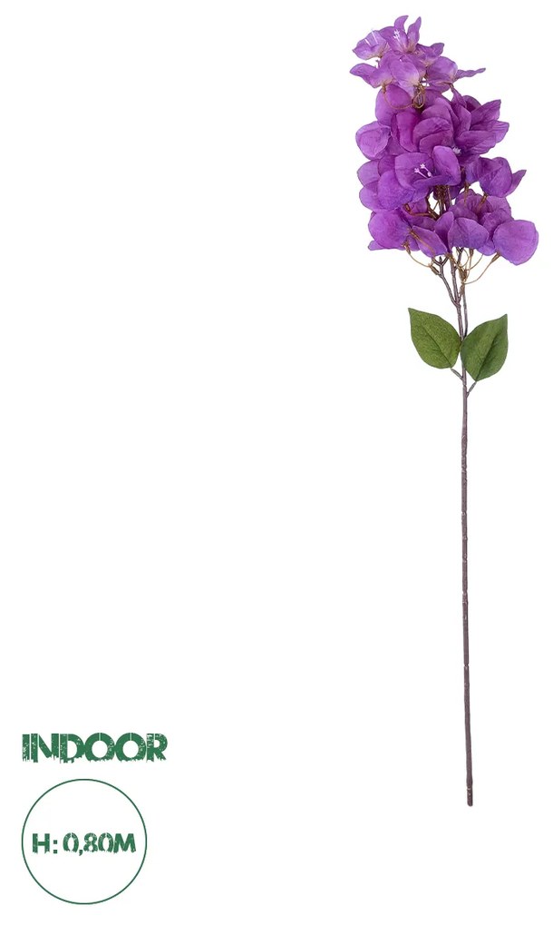 GloboStar® Artificial Garden BOUGAUVILLEA BRANCH 20661 Τεχνητό Διακοσμητικό Κλαδί Μπουκανβίλιας Μωβ Y80cm