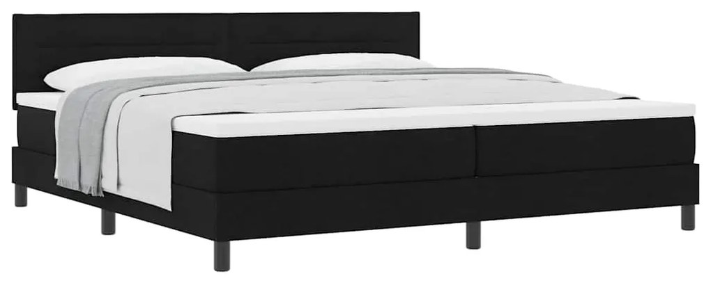 vidaXL Κρεβάτι box spring με στρώμα Μαύρο 200 x 200 cm ύφασμα