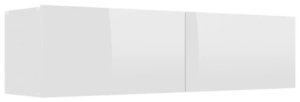 Έπιπλο Τηλεόρασης Γυαλιστερό Λευκό 120x30x30 εκ. από Επεξ. Ξύλο - Λευκό
