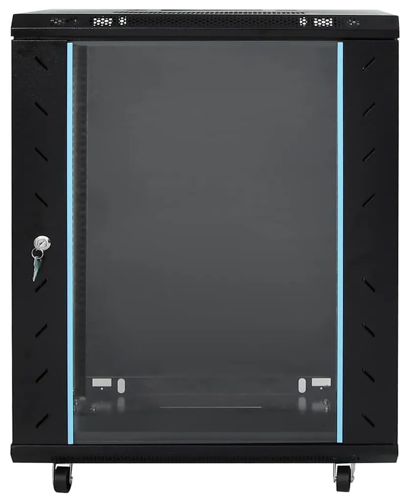 vidaXL Ντουλάπα δικτύου με αποθήκευση Μαύρο 60 x 60 x 80 εκ Ατσάλι