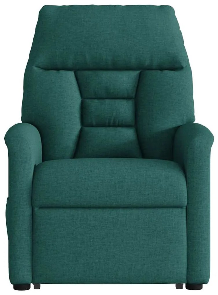 vidaXL Πολυθρόνα Ανακλινόμενη με Ανύψωση Σκούρο Πράσινη Υφασμάτινη