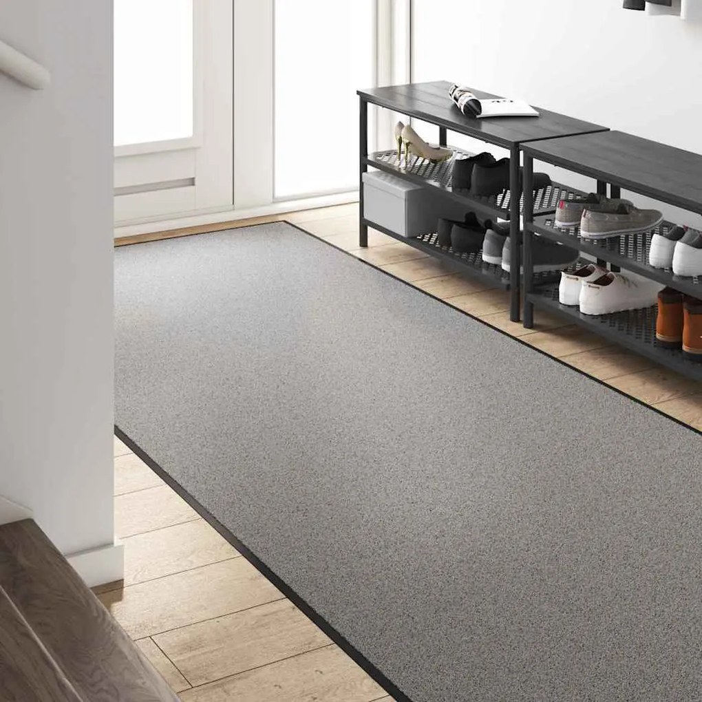 vidaXL Χαλάκι Εξώπορτας Άλλο Γκρι και Μαύρο 120 x 400 cm