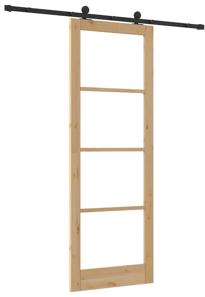 vidaXL Συρόμενη Πόρτα ORKDAL Φυσικό και Μαύρο 83 x 232 εκ.