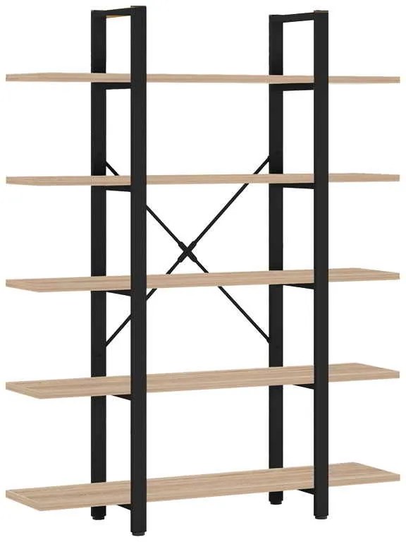Βιβλιοθήκη Esthon pakoworld φυσικό-μαύρο μέταλλο 120x28x180εκ