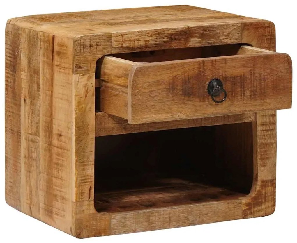 vidaXL Τοίχου κομοδίνο με ράφι Καφέ 40 x 30 x 36 εκ. Μασίφ ξύλο μάνγκο