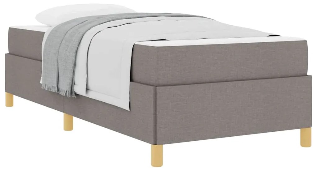 vidaXL Κρεβάτι με ελατήρια Ταμπά και Λευκό 90 x 190 cm ύφασμα