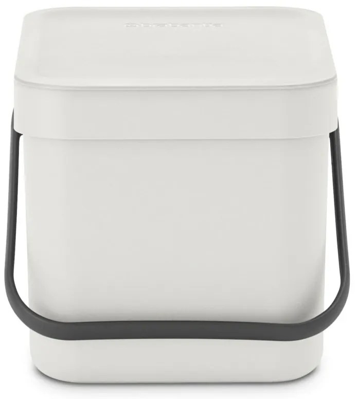 Κάδος χωριστής συλλογής απορριμμάτων Brabantia Sort&Go 1005514, 6 l, Χειρολαβή, Επιτοίχιος, Ανοιχτό γκρι